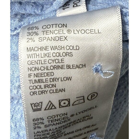 Tommy Bahama Shirt Men's Medium Blue Textured Cotton Button Up Casual Summer - Picture 6 of 6